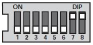 DIP switch with 8 switches